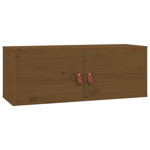 Vægskabe 2 stk. 80x30x30 cm massivt fyrretræ gyldenbrun