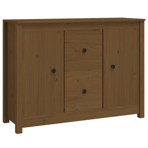 Skænk 100x35x74 cm massivt fyrretræ gyldenbrun