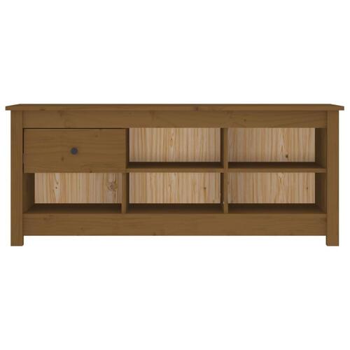 Skoreol 110x34x45 cm massivt fyrretræ gyldenbrun