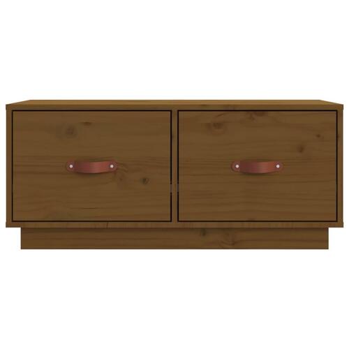 Tv-bord 80x34x40 cm massivt fyrretræ gyldenbrun