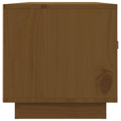 Tv-bord 80x34x40 cm massivt fyrretræ gyldenbrun