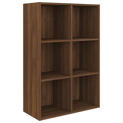Bogreol/skænk 66x30x98 cm konstrueret træ brunt egetræ