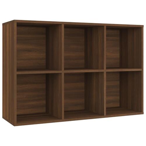 Bogreol/skænk 66x30x98 cm konstrueret træ brunt egetræ