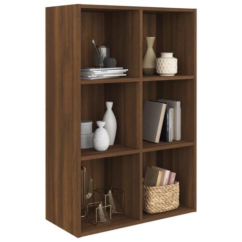 Bogreol/skænk 66x30x98 cm konstrueret træ brunt egetræ