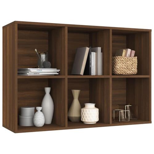 Bogreol/skænk 66x30x98 cm konstrueret træ brunt egetræ