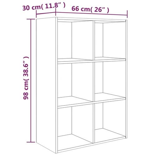Bogreol/skænk 66x30x98 cm konstrueret træ brunt egetræ