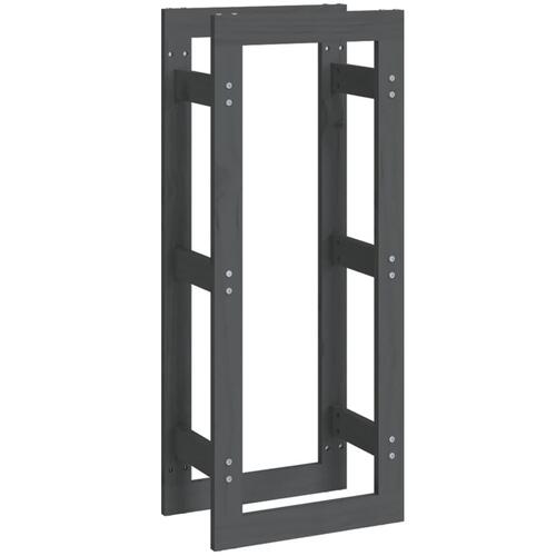 Brændestativ 41x25x100 cm massivt fyrretræ grå