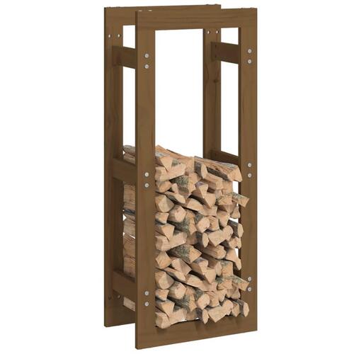 Brændestativ 41x25x100 cm massivt fyrretræ gyldenbrun