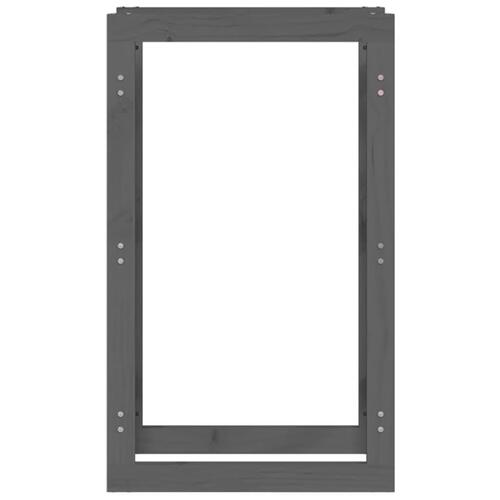 Brændestativ 60x25x100 cm massivt fyrretræ grå