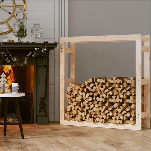 Brændestativ 100x25x100 cm massivt fyrretræ