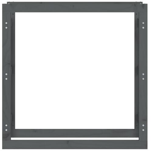 Brændestativ 100x25x100 cm massivt fyrretræ grå