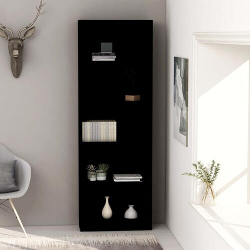 Bogreol med 5 hylder 60x24x175 cm konstrueret træ sort
