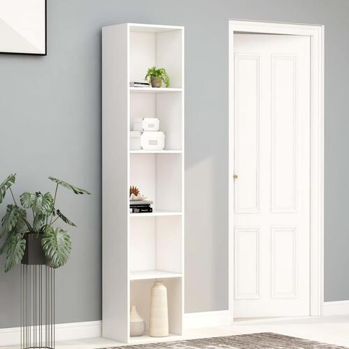 Bogreol 40x30x189 cm konstrueret træ hvid