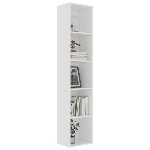 Bogreol 40x30x189 cm konstrueret træ hvid