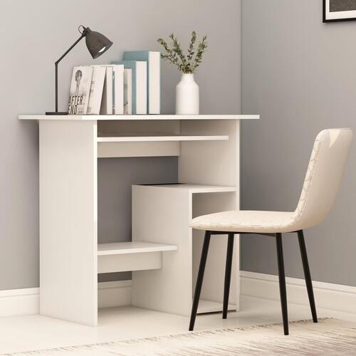 Skrivebord 80x45x74 cm konstrueret træ hvid