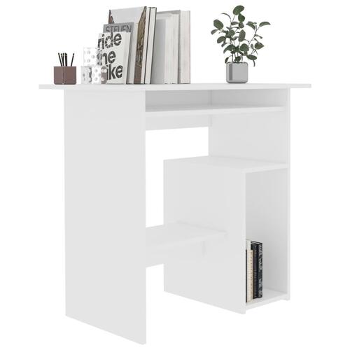 Skrivebord 80x45x74 cm konstrueret træ hvid