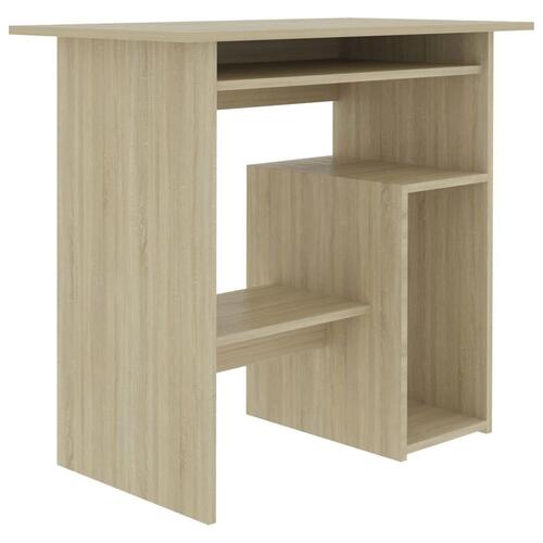 Skrivebord 80x45x74 cm konstrueret træ sonoma-eg