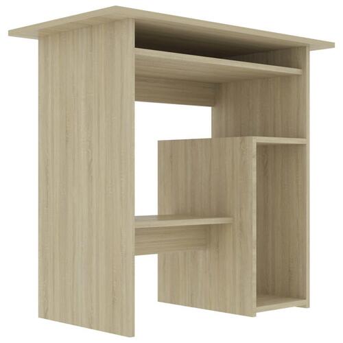 Skrivebord 80x45x74 cm konstrueret træ sonoma-eg