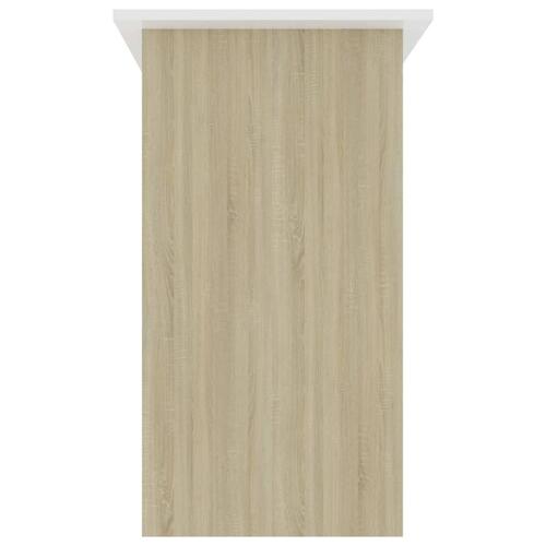 Skrivebord 80 x 45 x 74 cm spånplade hvid og sonoma-eg
