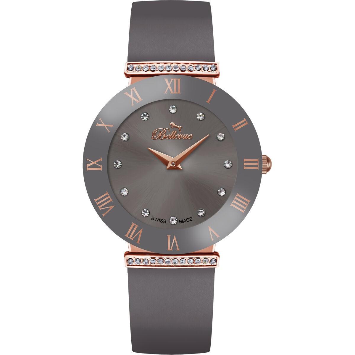 Dameur Bellevue E111 33 mm - grå/rosa, tekstilrem