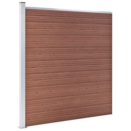 Hegnssæt 7 firkantede + 1 skrå 1311 x 186 WPC brun