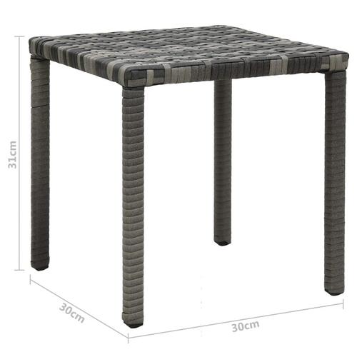Liggestole med bord polyrattan antracitgrå