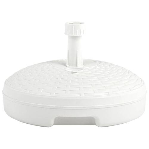 Parasolfod 20 l sand- eller vandfyldt plastik rattanlook hvid