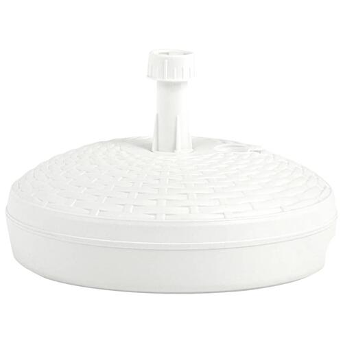 Parasolfod 20 l sand- eller vandfyldt plastik rattanlook hvid