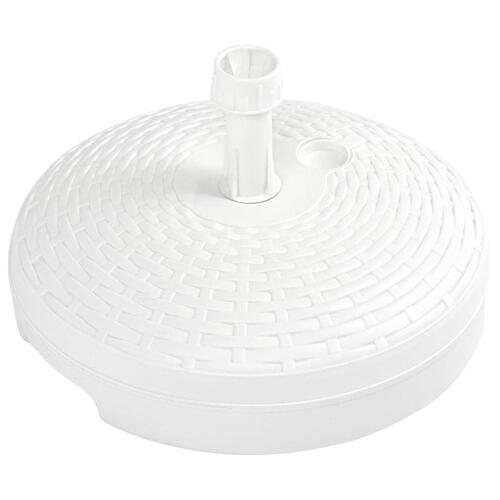 Parasolfod 20 l sand- eller vandfyldt plastik rattanlook hvid