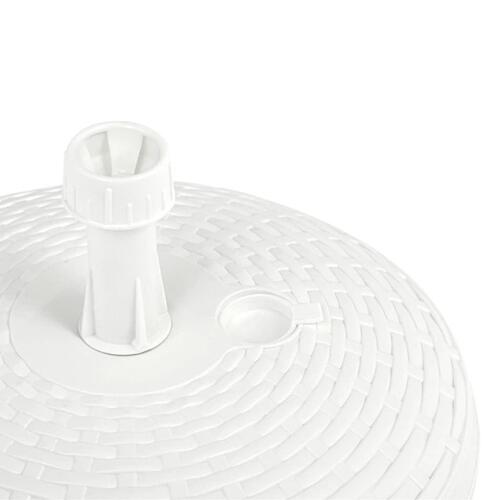 Parasolfod 20 l sand- eller vandfyldt plastik rattanlook hvid