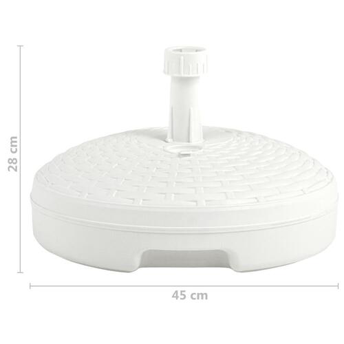 Parasolfod 20 l sand- eller vandfyldt plastik rattanlook hvid