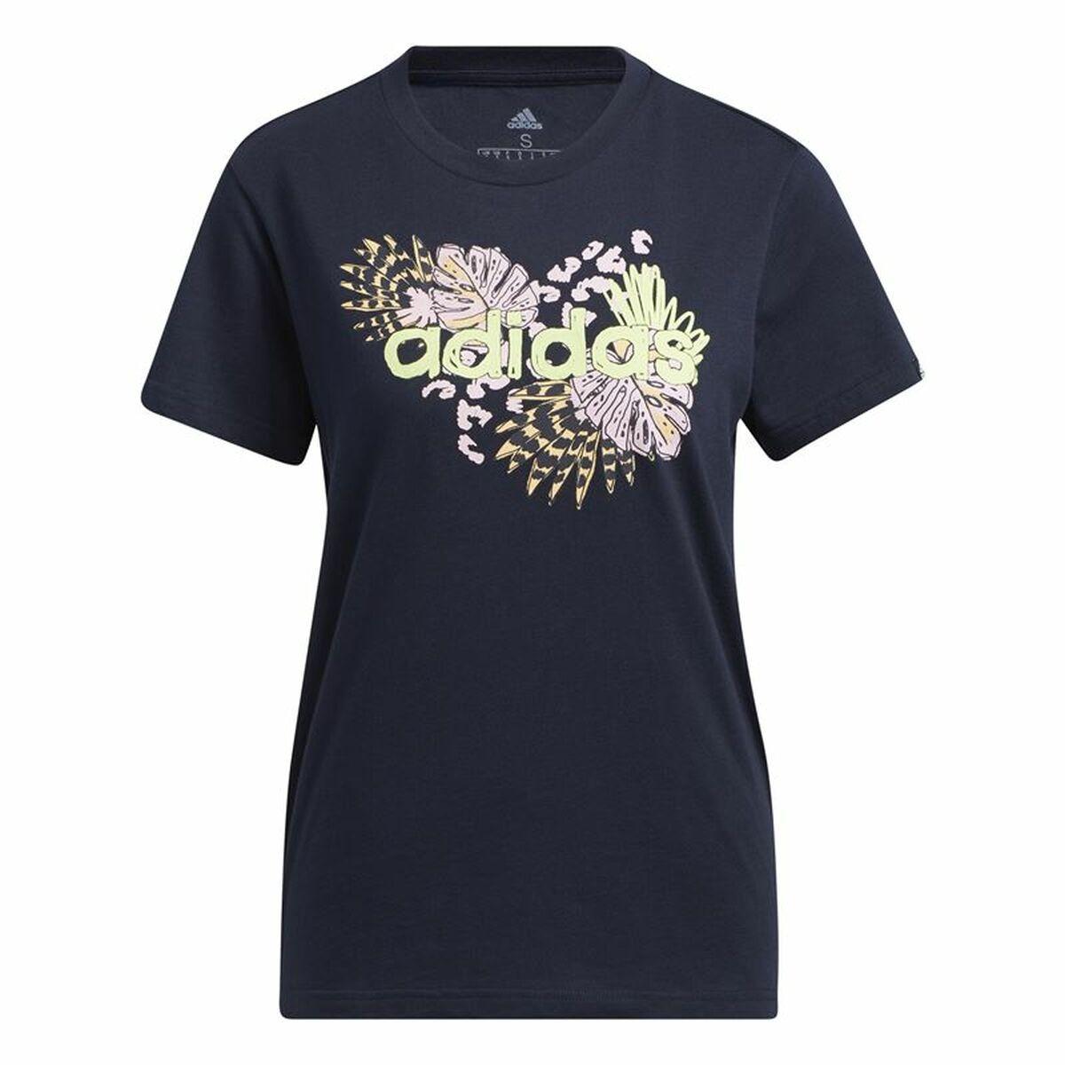 Kortærmet T-shirt til Kvinder Adidas Farm Print Graphic Mørkeblå XS