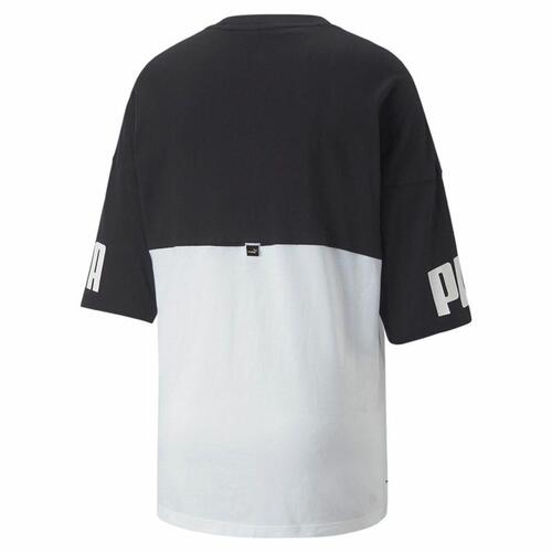Kortærmet T-shirt til Kvinder Puma Power Colorblock Hvid Sort L