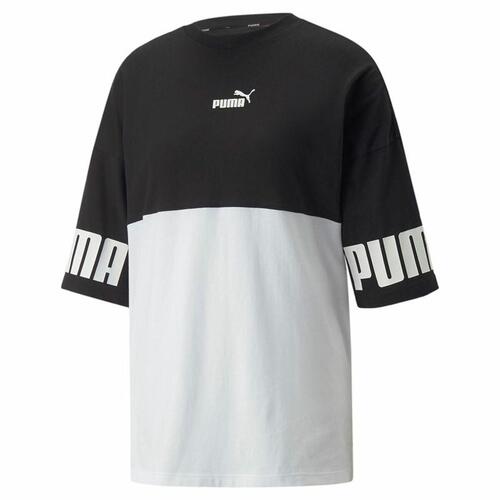 Kortærmet T-shirt til Kvinder Puma Power Colorblock Hvid Sort L