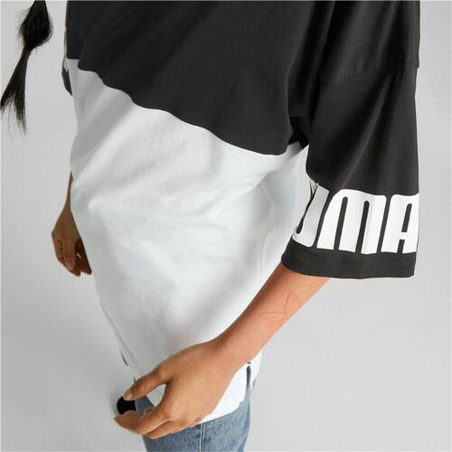 Kortærmet T-shirt til Kvinder Puma Power Colorblock Hvid Sort L