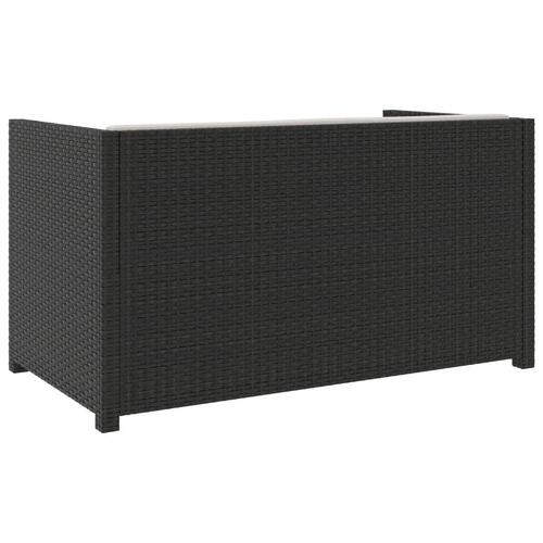 Haveloungesæt 5 dele med hynder polyrattan sort