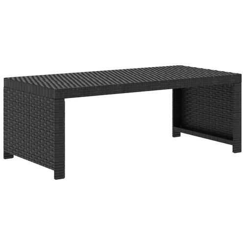 Haveloungesæt 5 dele med hynder polyrattan sort