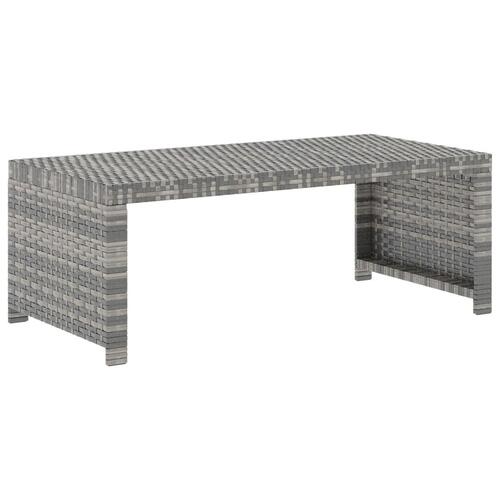 Haveloungesæt 5 dele med hynder polyrattan grå