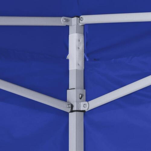 Foldbart festtelt med 4 sidevægge 2 x 2 m stål blå