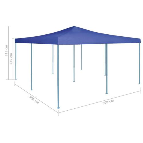 Foldbar pavillon 5x5 m blå