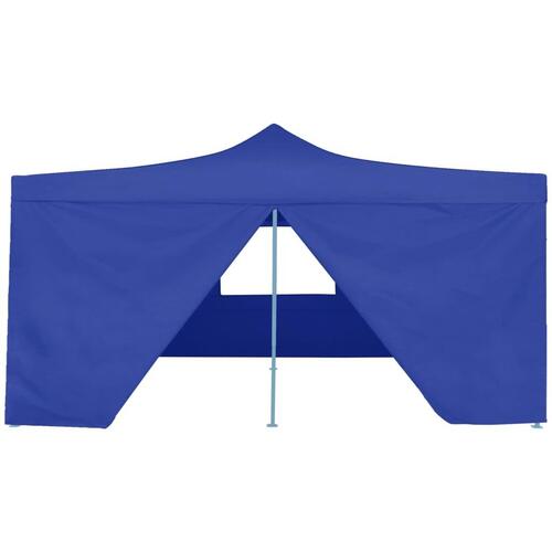 Foldbar pavillon med 4 sidevægge 5x5 m blå