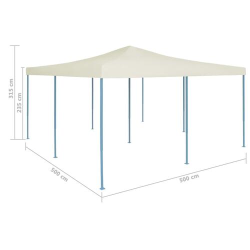 Foldbar pavillon 5x5 m cremefarvet