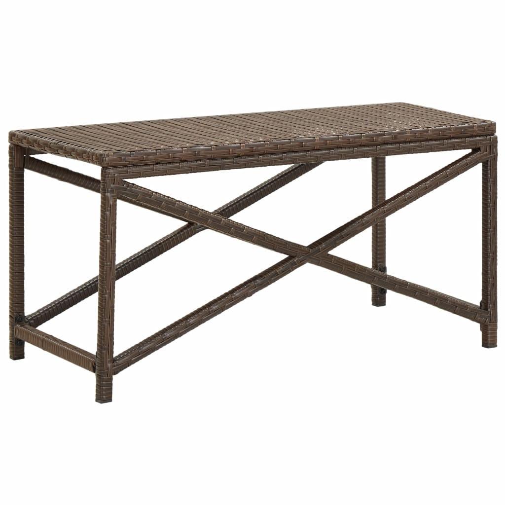 Havebænk 80 cm polyrattan brun