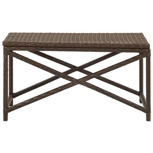 Havebænk 80 cm polyrattan brun