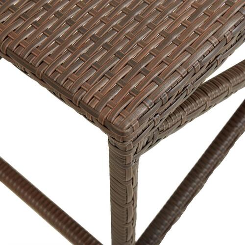 Havebænk 80 cm polyrattan brun