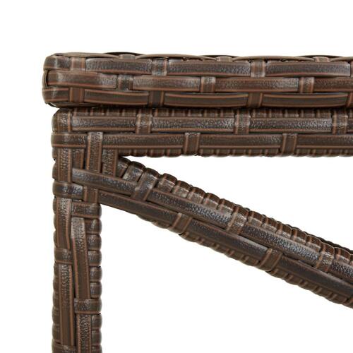 Havebænk 80 cm polyrattan brun