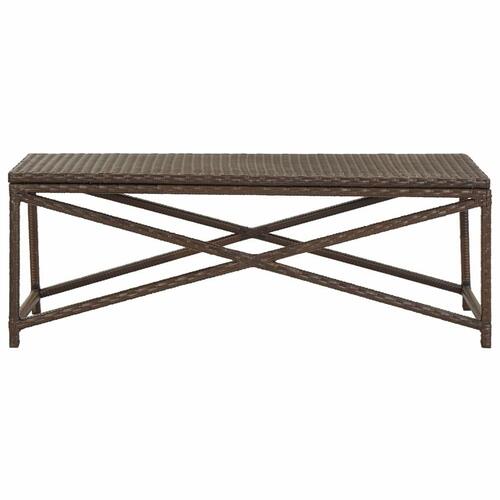 Havebænk 120 cm polyrattan brun