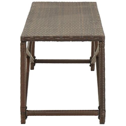 Havebænk 120 cm polyrattan brun