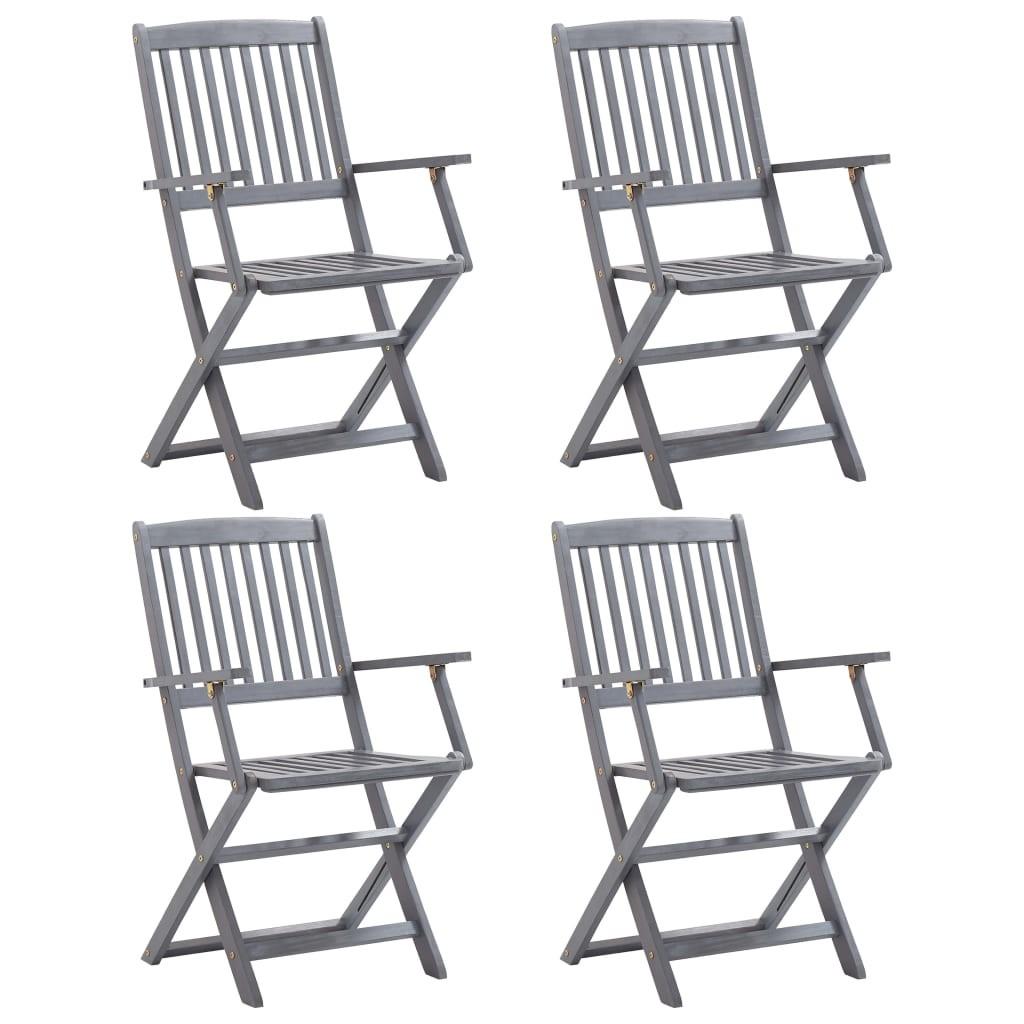Foldbare havestole 4 stk. massivt akacietræ