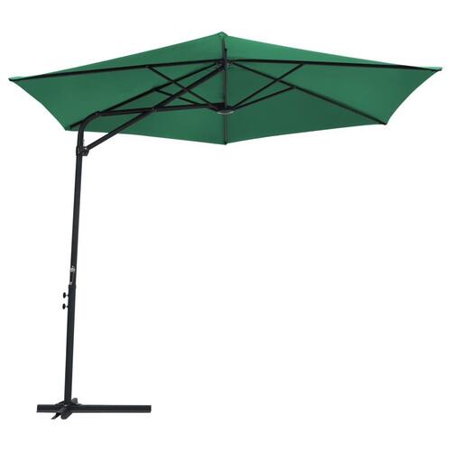 Udendørs parasol med stålstang 300 cm grøn